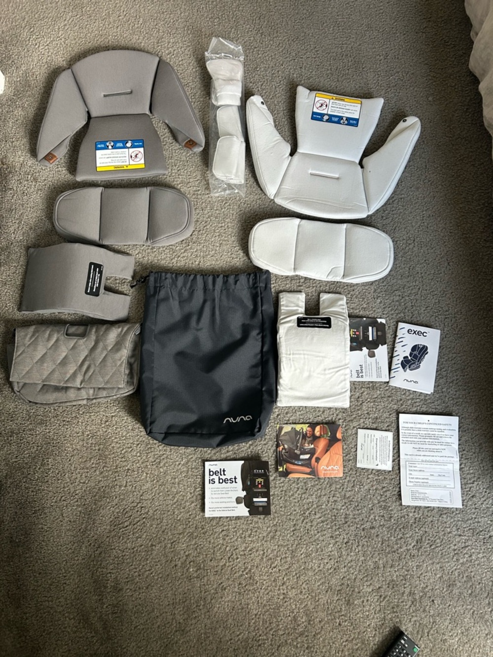 Nuna Exec Infant Support Insert & Accessory Set - Gray BRAND NEW